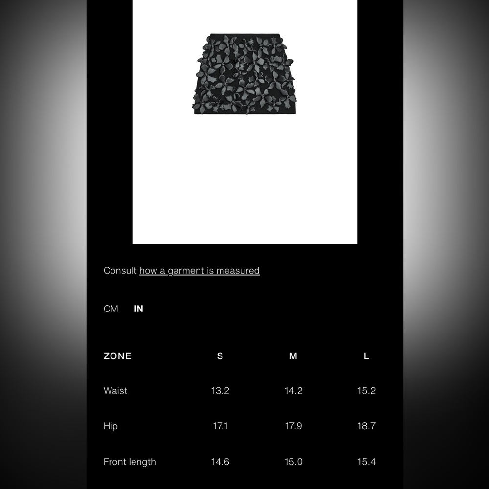 Zara floral structure knit mini skirt, raised 3D flowers - Picture 9 of 9